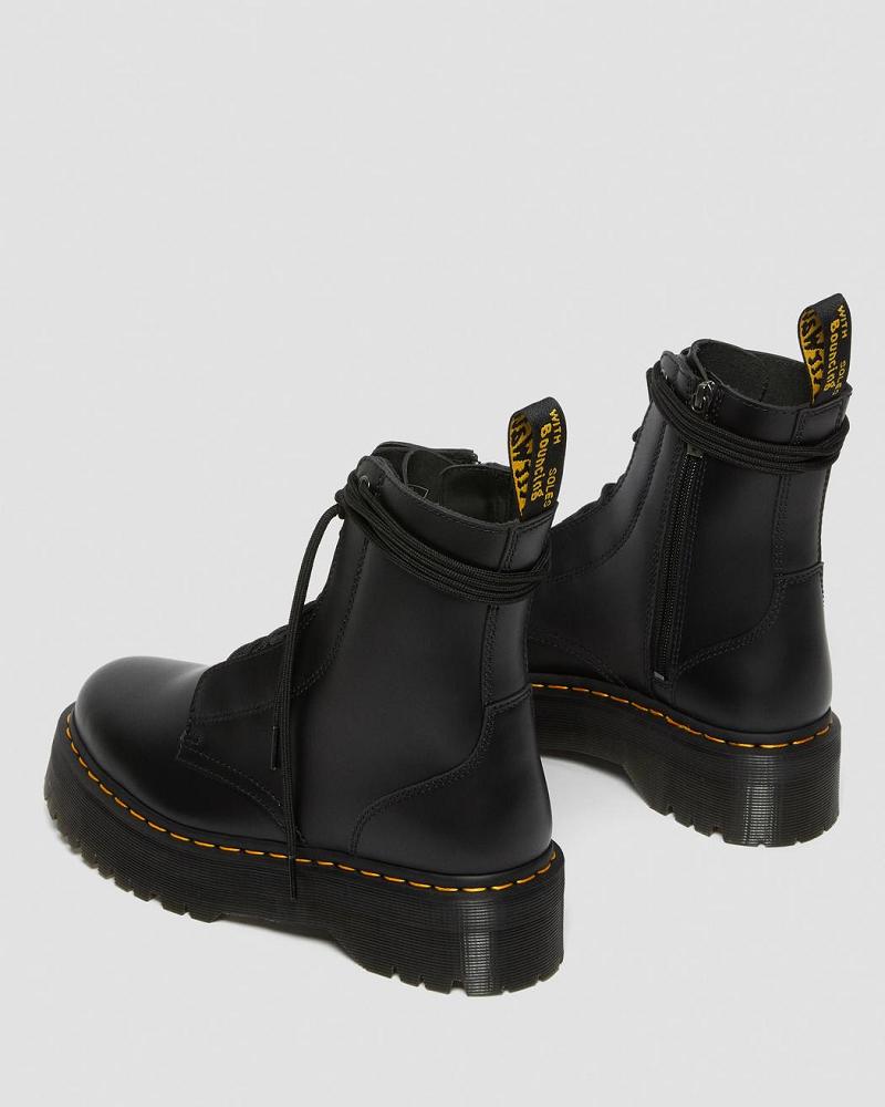 Botas Plataforma Dr Martens Jarrick Smooth Cuero Mujer Negros | MX 532QMA